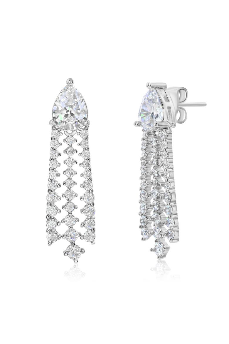 Crystal Chandelier Drop Earrings, Main, color, Silver