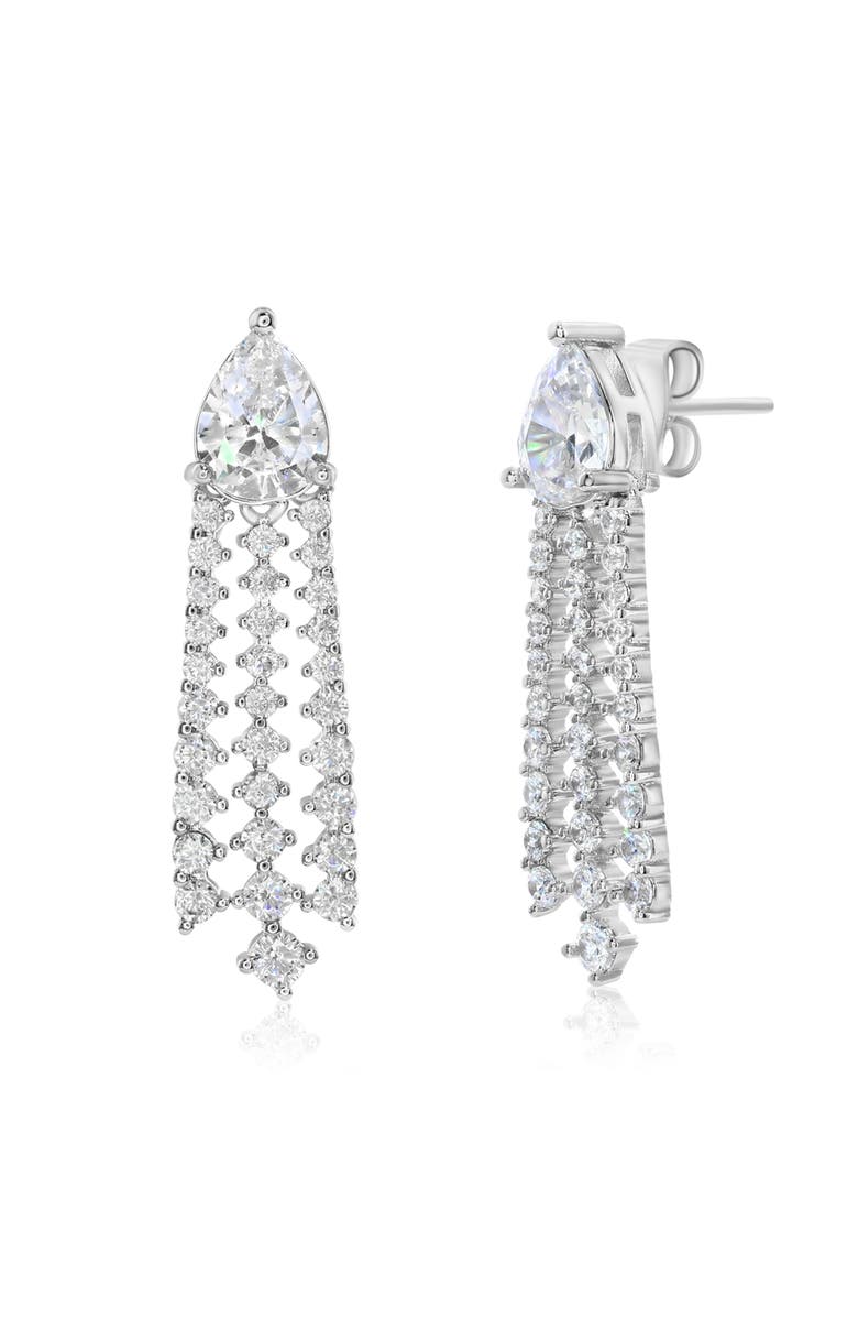 Donatello Gian Crystal Chandelier Drop Earrings, Main, color, Silver