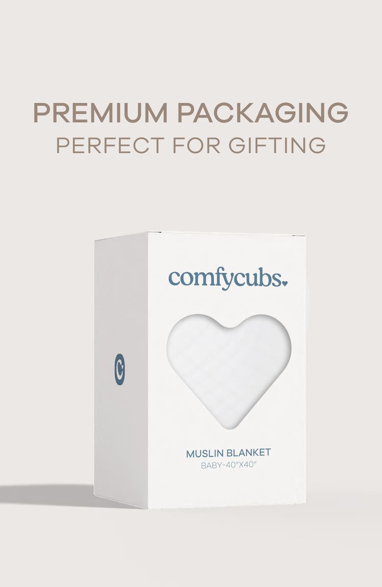 Comfy Cubs Baby Muslin Blanket, Alternate, color, White