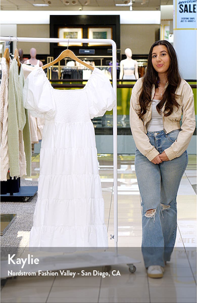 Annette Puff Sleeve Midi A-Line Dress, sales video thumbnail