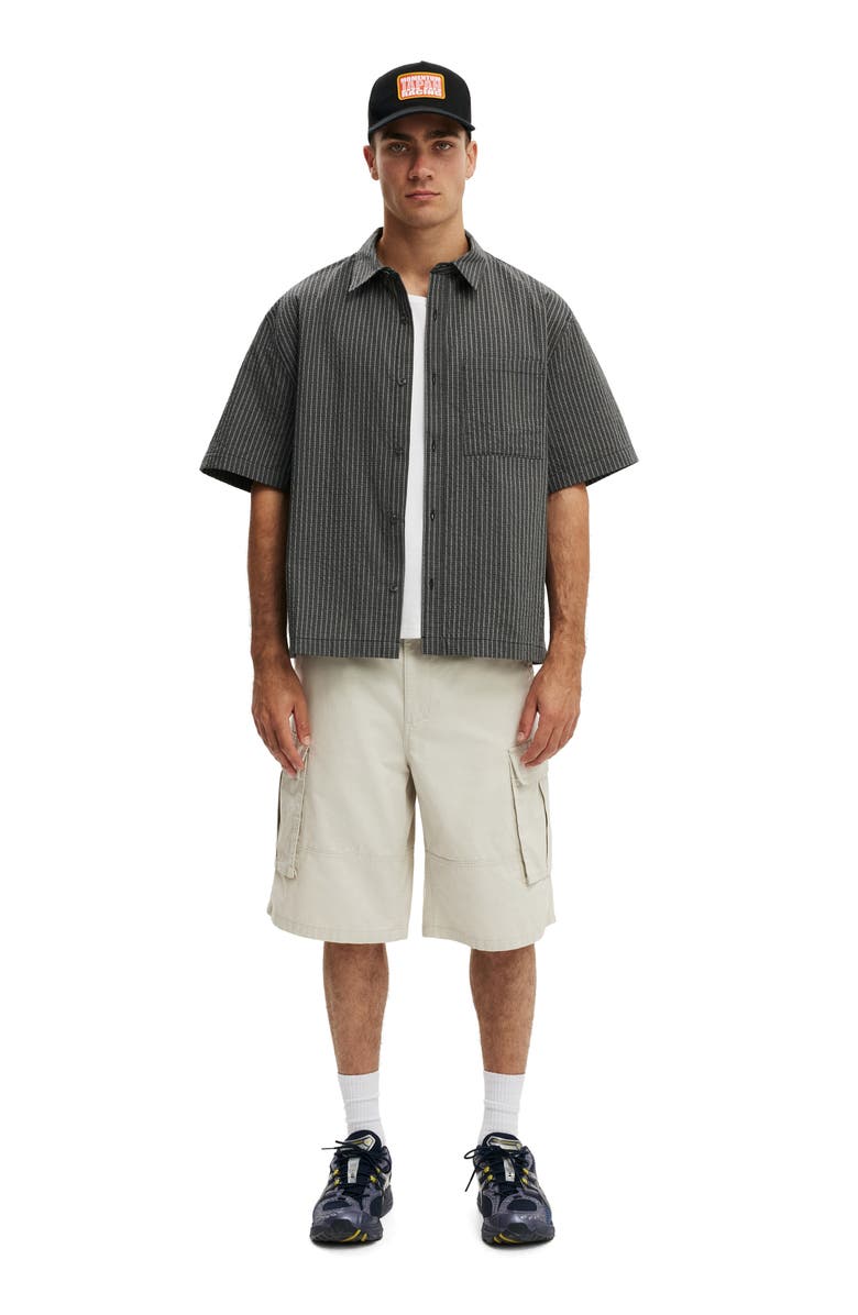 Cotton On Men's Darcy Short Sleeve Shirt, Alternate, color, Black Mini Check