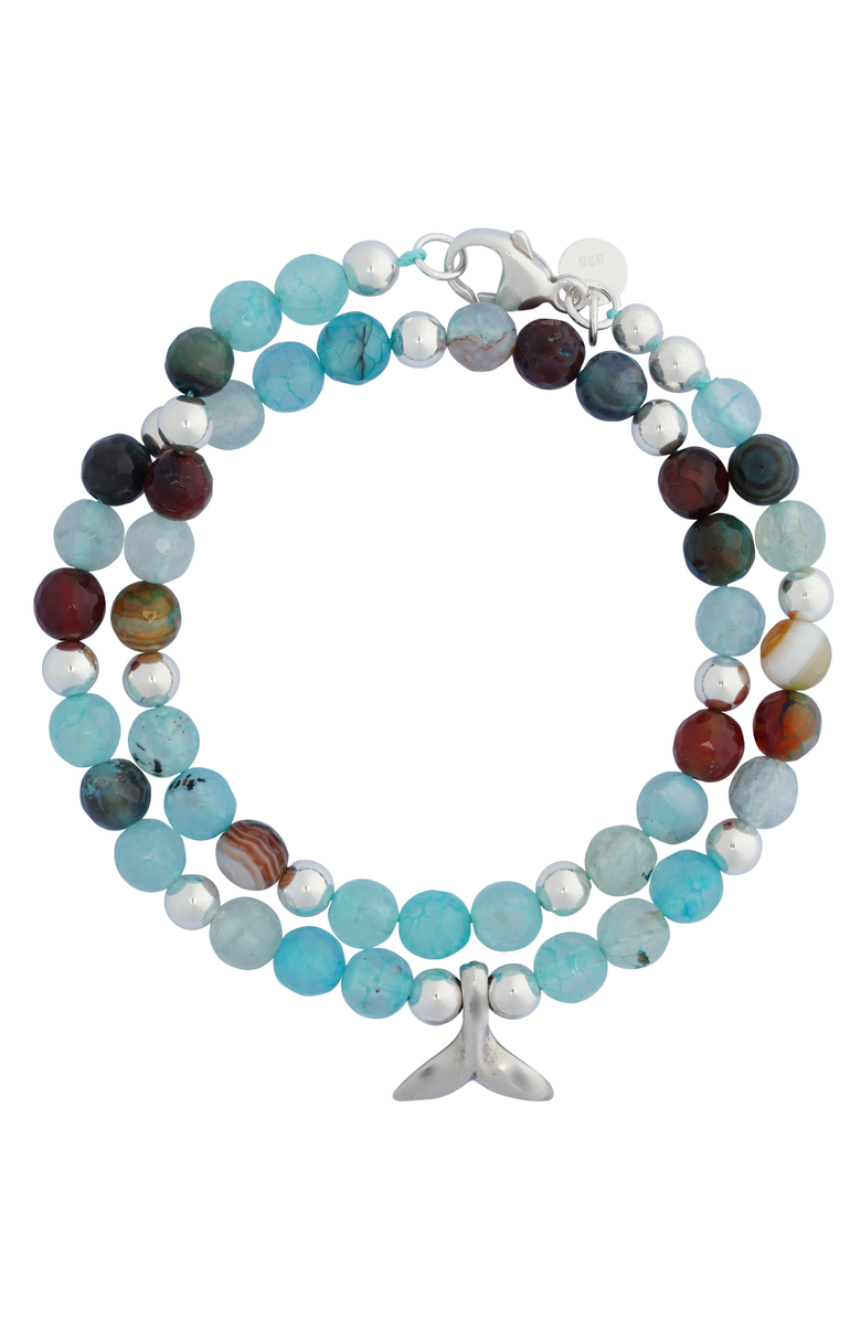 Emma Rae Amazonite Sterling Silver Bracelet, Main, color, Silver