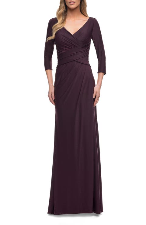 Ultra Soft Jersey Long Dress with Three-Quarter Sleeves