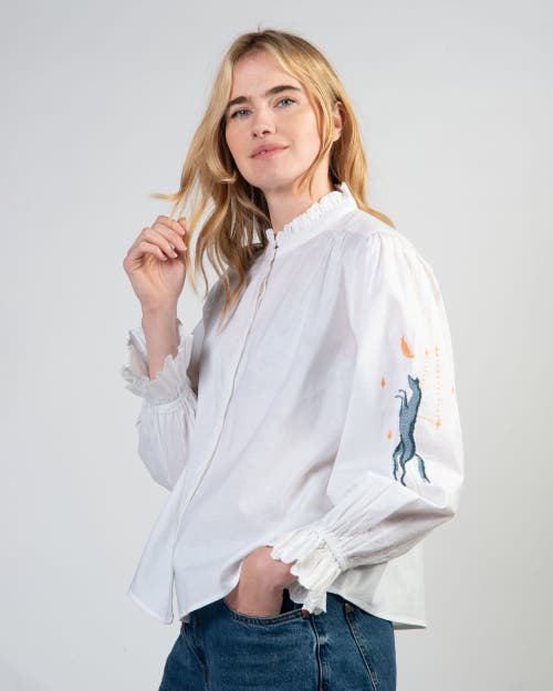 Cape Cove Clover Equestrian Blouse In White