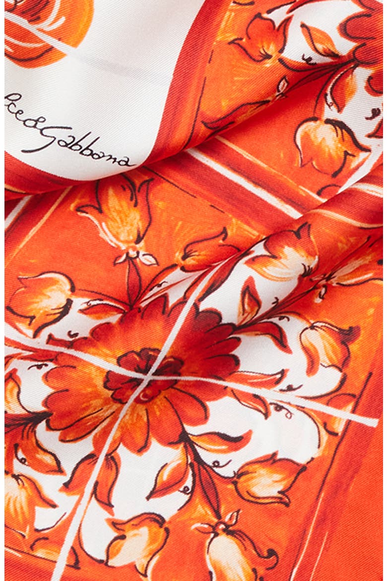 Majolica Print Silk Square Scarf, Alternate, color, MAIOLICA 7 ORANGE