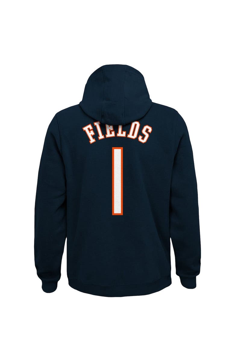 Outerstuff Youth Justin Fields Navy Chicago Bears Mainliner Player Name & Number Pullover Hoodie, Alternate, color, 