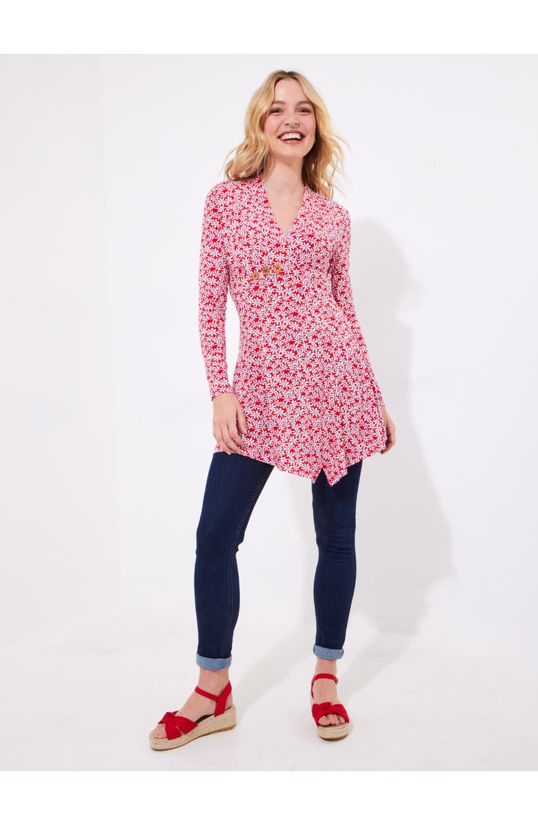 Joe Browns Stretch Knit Asymmetrical Tunic, Alternate, color, Americana Ditsy Floral