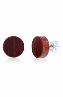 BLACKJACK Men's Wood Stud Earrings