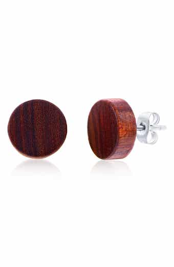 BLACKJACK Men's Wood Stud Earrings