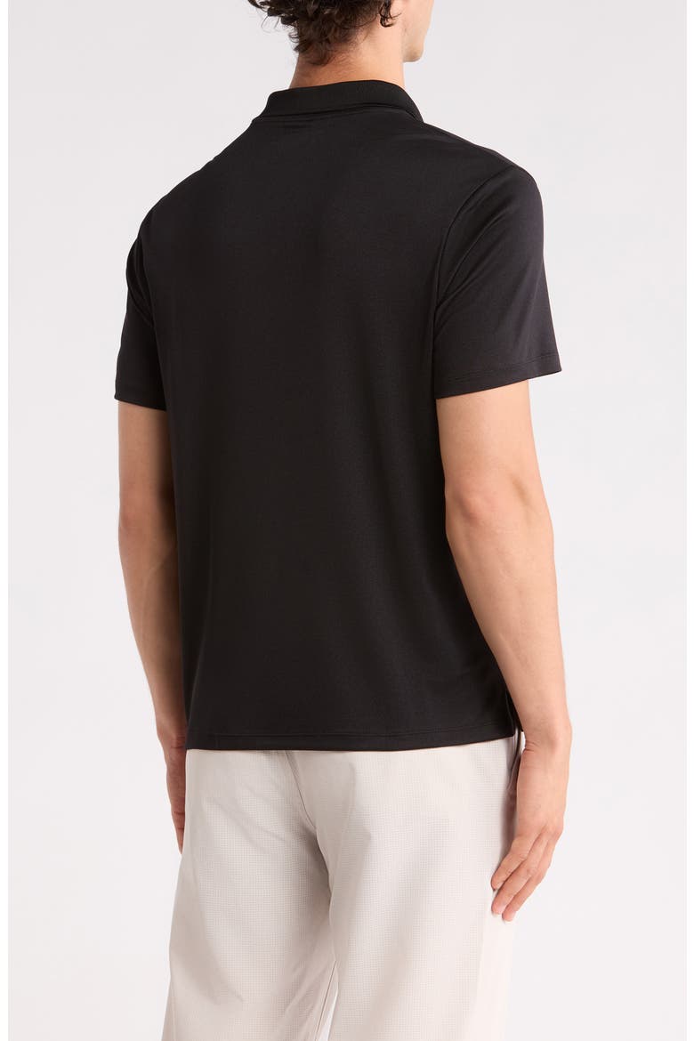 Textured Knit Golf Polo, Alternate, color, BLACK