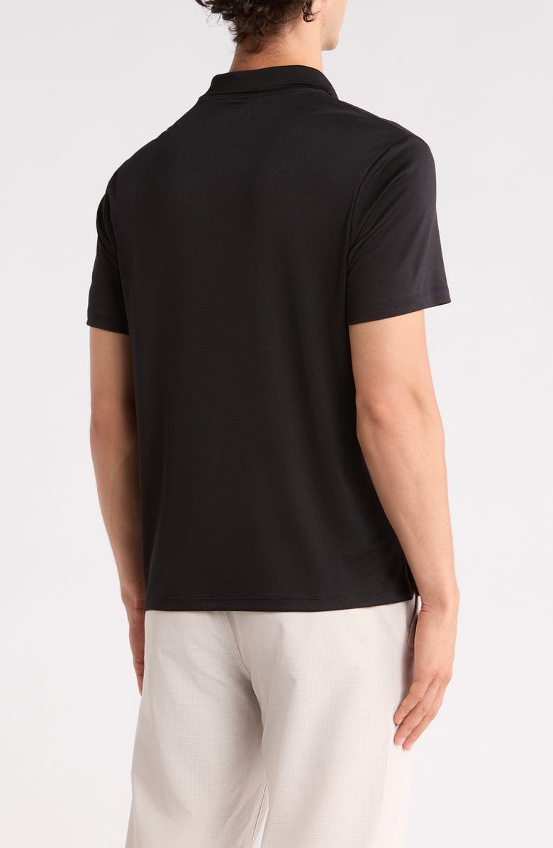 Z by Zella Textured Knit Golf Polo, Alternate, color, Black