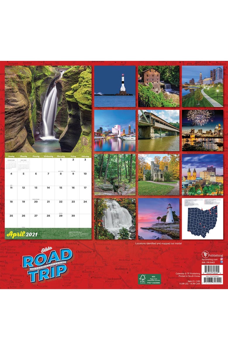 TF PUBLISHING 2021 Road Trip: Ohio Wall Calendar, Alternate, color, 