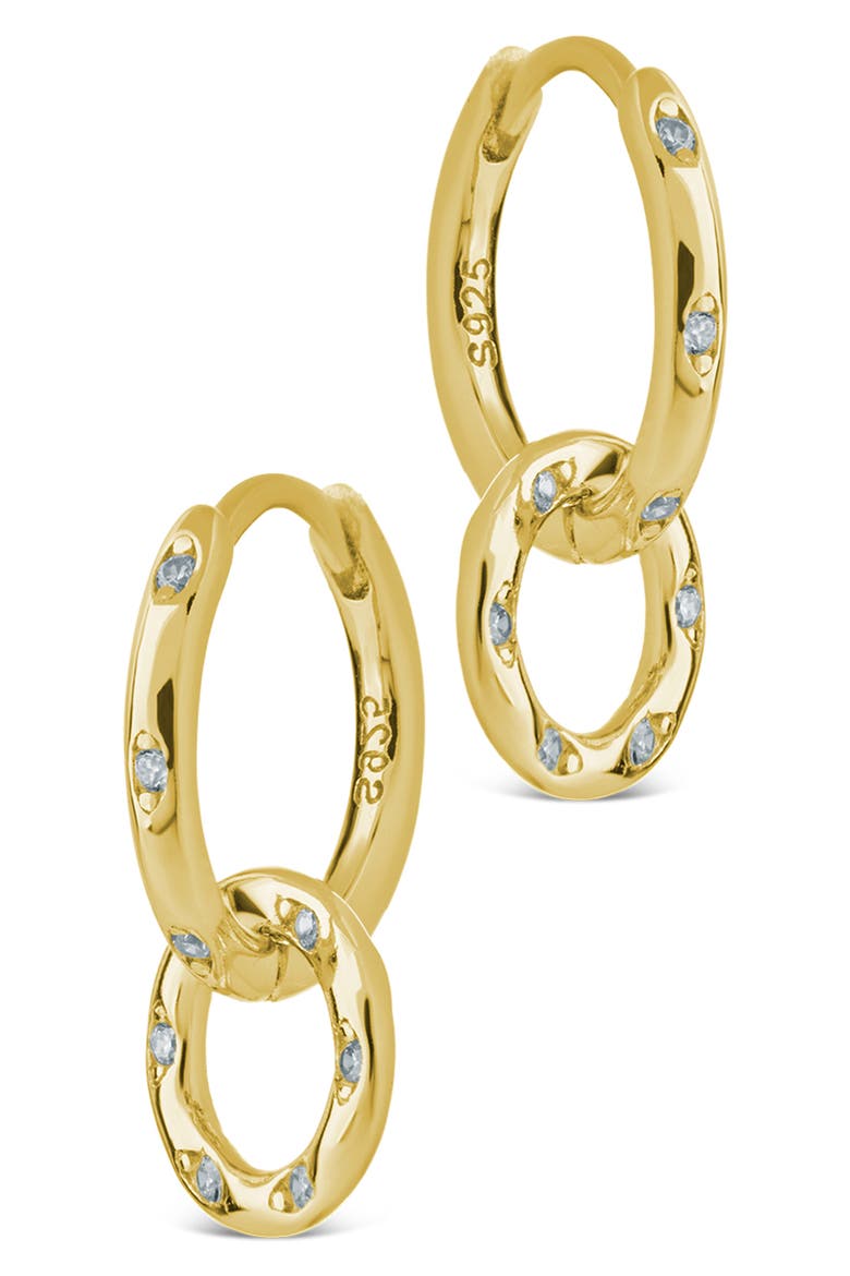 Double Halo Pavé Drop Earrings, Alternate, color, GOLD