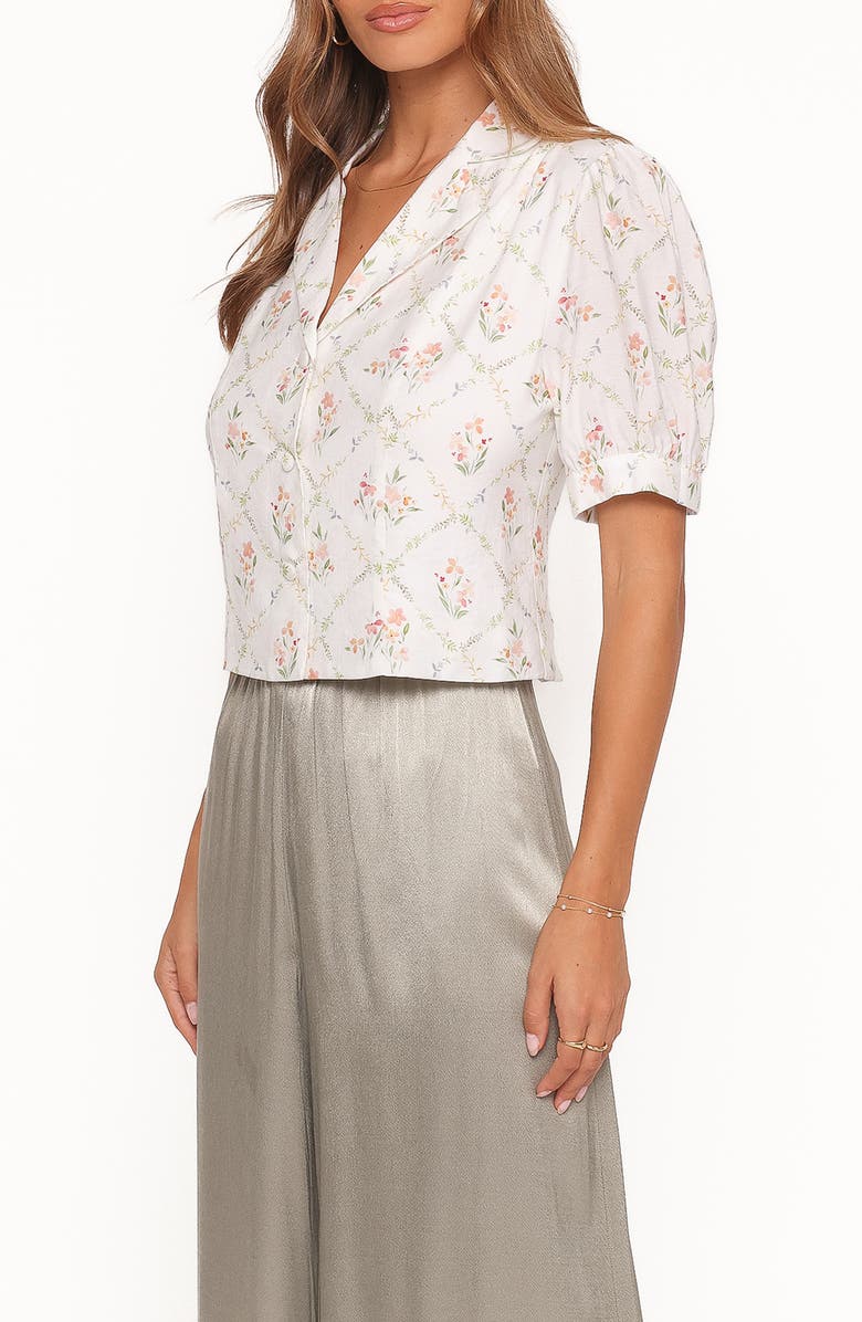 Petal & Pup Steele Button Front Top, Alternate, color, White Vintage Floral