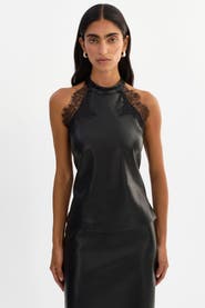 LAMARQUE GINNY | Laced Faux Leather Top