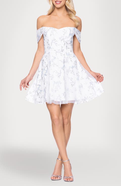 Caviar Party Off the Shoulder Minidress