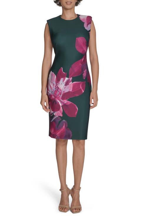 Floral Scuba Sheath Dress
