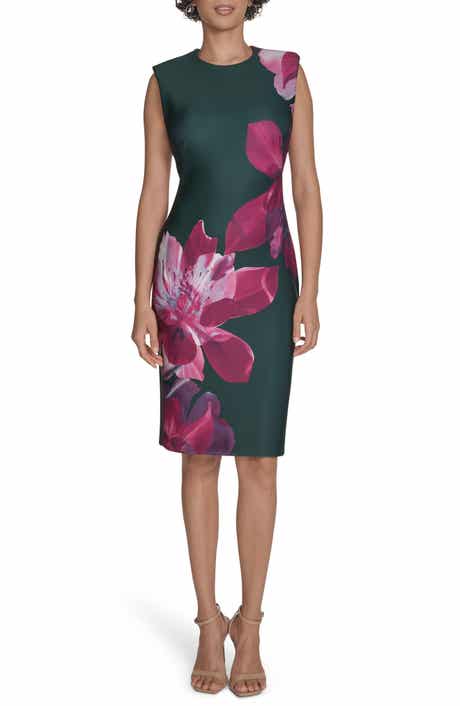 Floral Scuba Sheath Dress