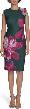 Calvin Klein Floral Scuba Sheath Dress