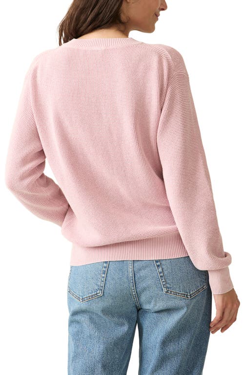Faherty Sunwash Organic Cotton Crewneck Sweater In Pink