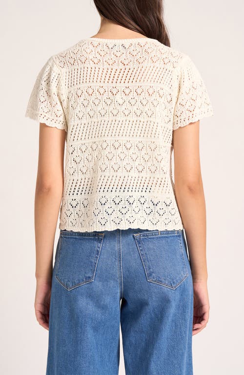 Matty M Orla Short Sleeve Cardigan In White