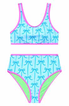 Kids' Contrast Piping Two-Piece Swimsuit