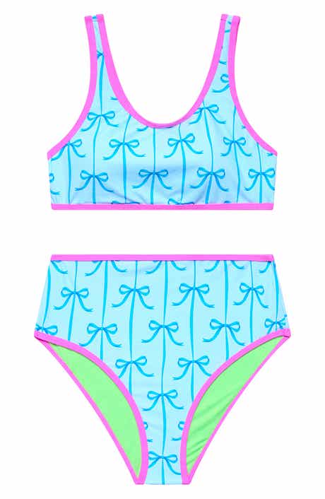 Kids' Contrast Piping Two-Piece Swimsuit