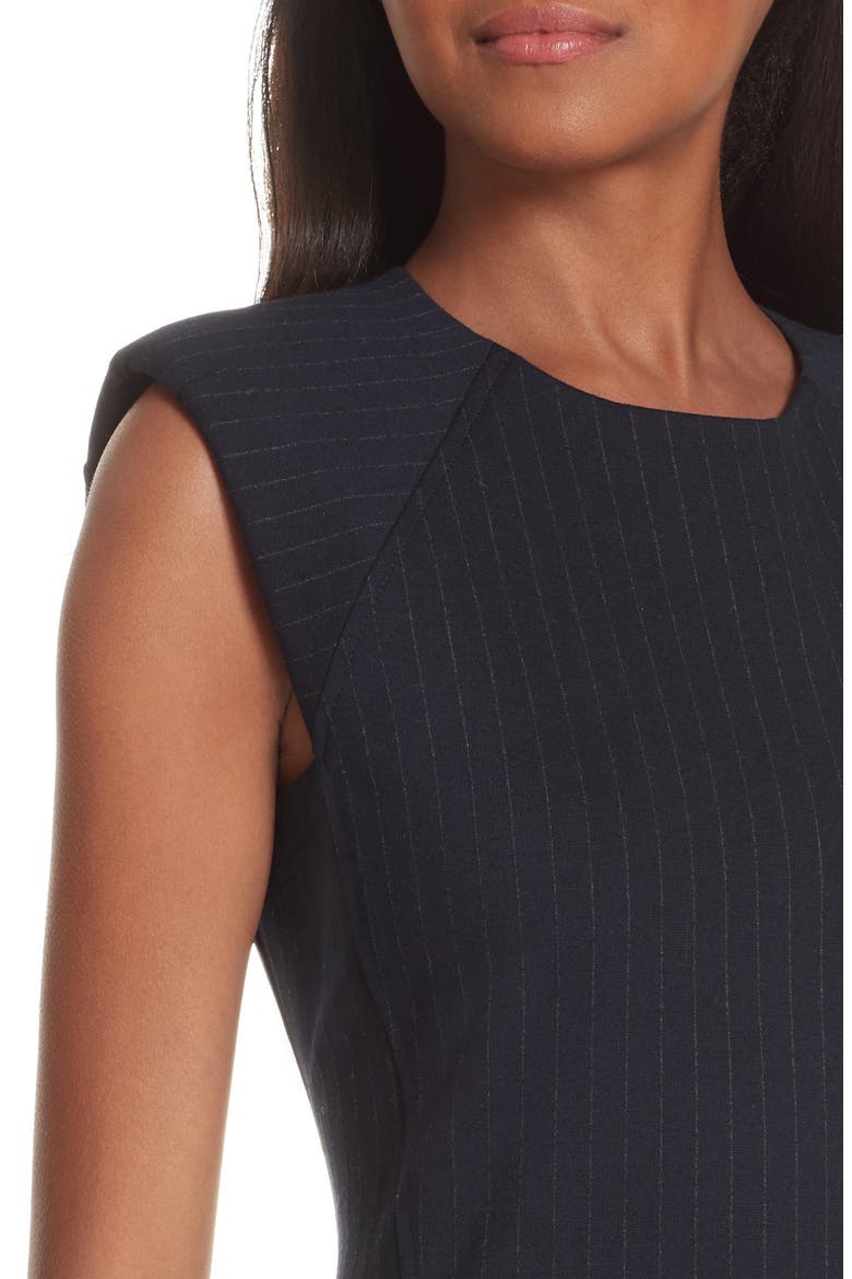 Power Sheath Dress, Alternate, color, PINSTRIPE