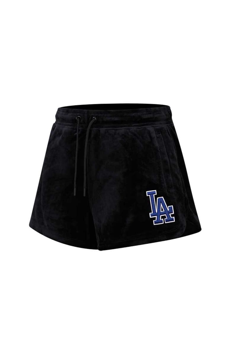 PRO STANDARD Women's Pro Standard Black Los Angeles Dodgers Classic Velour Lounge Shorts, Alternate, color, 