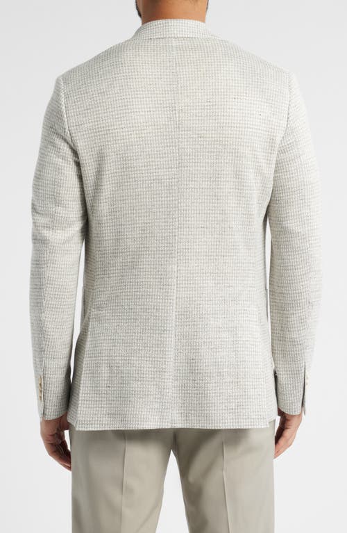 Jack Victor Hampton Houndstooth Knit Linen Blend Sport Coaf In Tan