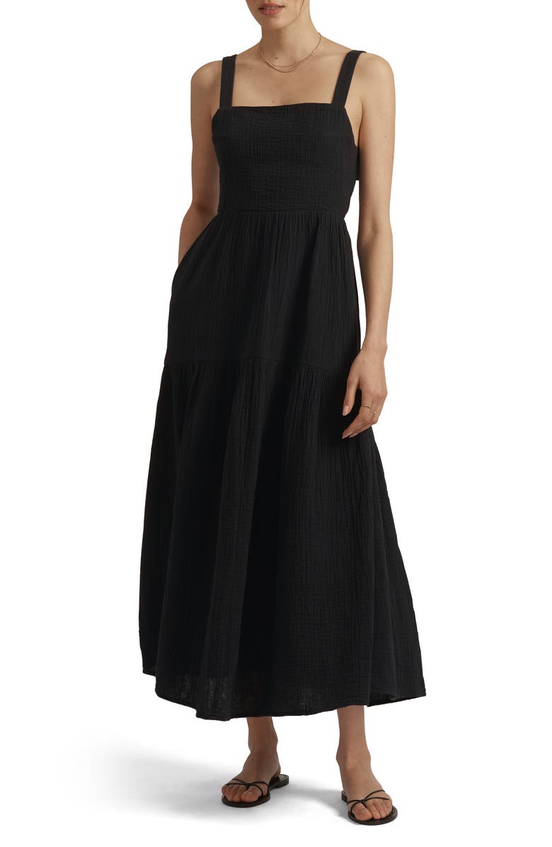 Favorite Daughter The Go-To Cotton Dress, Main, color, Black