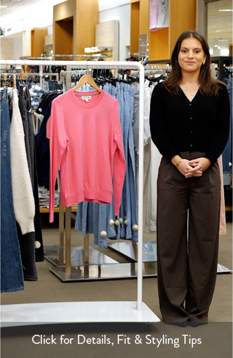 Catriona Pointelle Trim Crewneck Sweater, sales video thumbnail