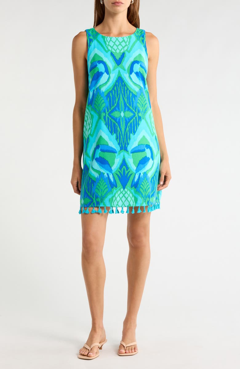 SUGARLIPS Blissy Tropical Winda Trapeze Dress, Main, color, 