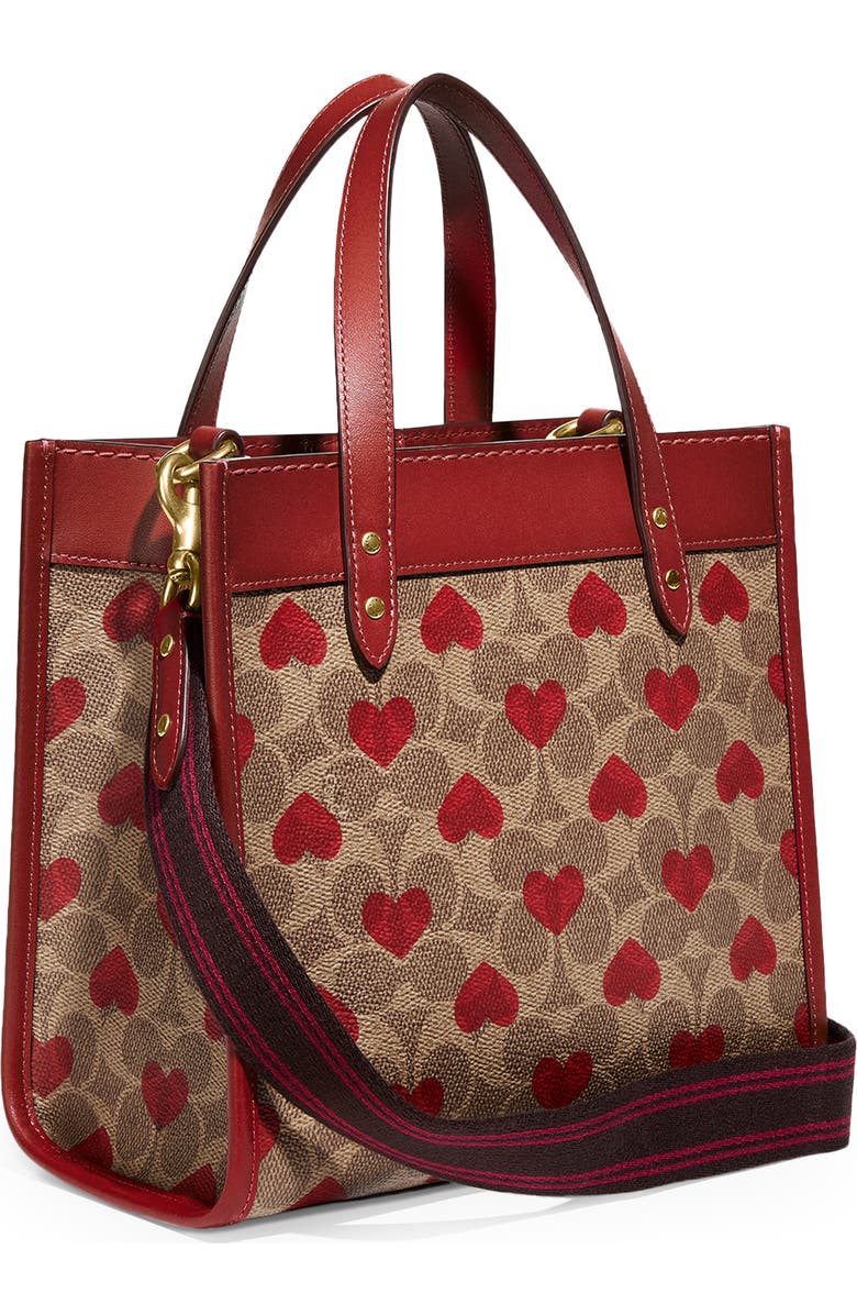 COACH Signature Coated Canvas & Hearts Field Tote, Alternate, color,
