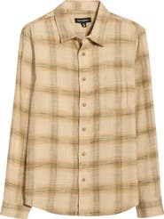 Treasure & Bond Ombré Check Slub Cotton Flannel Button-Up Shirt