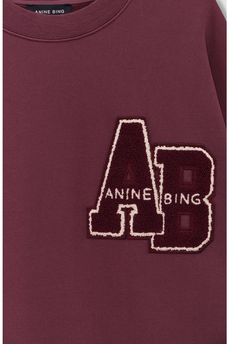 Miles Letterman Sweatshirt, Alternate, color, Fig