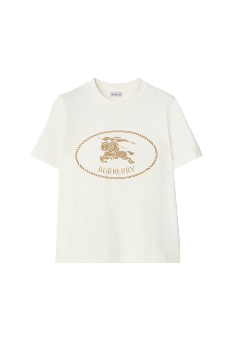 Knight Stamp Cotton T-shirt, Alternate, color, Chalk white