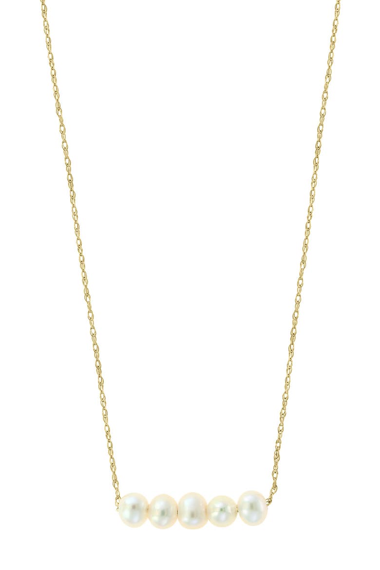 Freshwater Pearl Bar Pendant Necklace, Main, color, WHITE