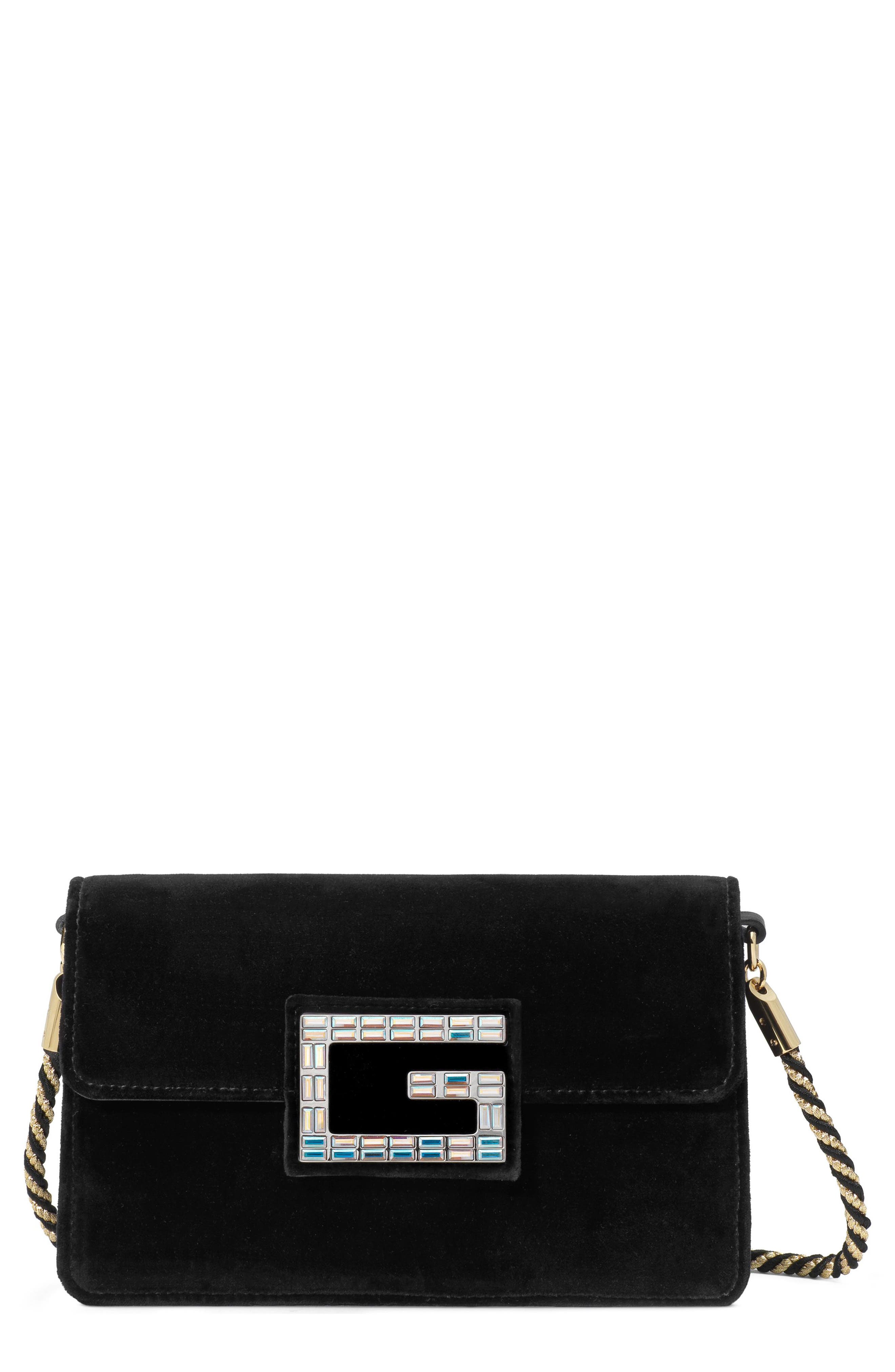 Gucci Small Broadway Velvet Crossbody Bag, Main, color, 