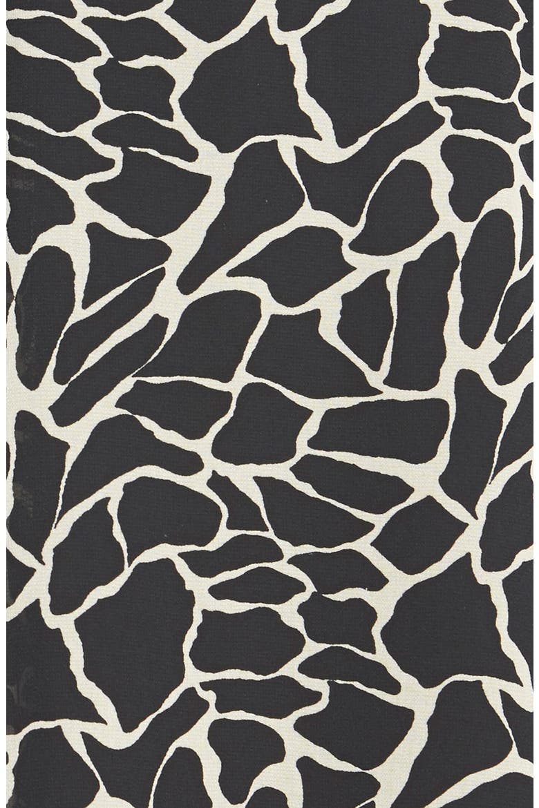 Animal Print Wrap Dress, Alternate, color, BLACK