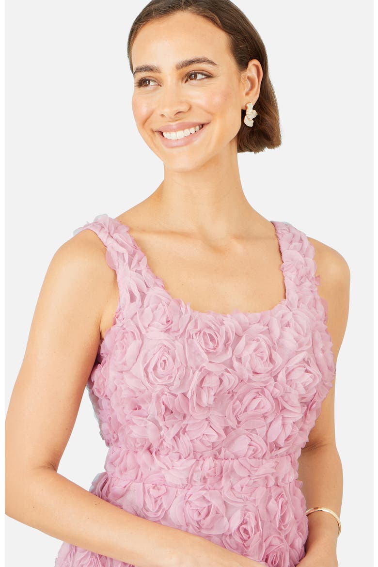 Applique Floral Skater Dress, Alternate, color, Pink