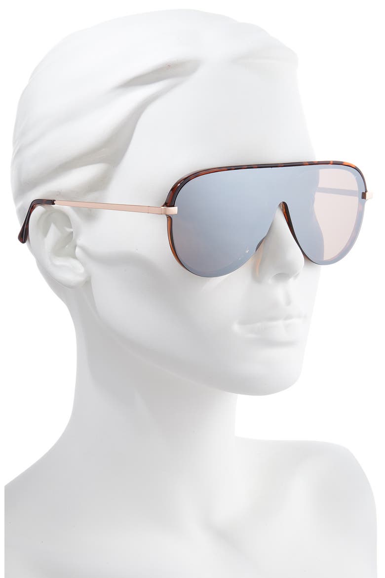Australia x JLO Empire 57mm Shield Sunglasses, Alternate, color, TORT/ BROWN FLASH
