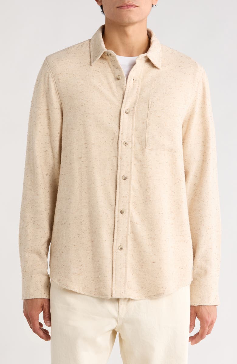 Treasure & Bond Donegal Flannel Button-Up Shirt, Alternate, color, Ivory Egret- Beige Birch