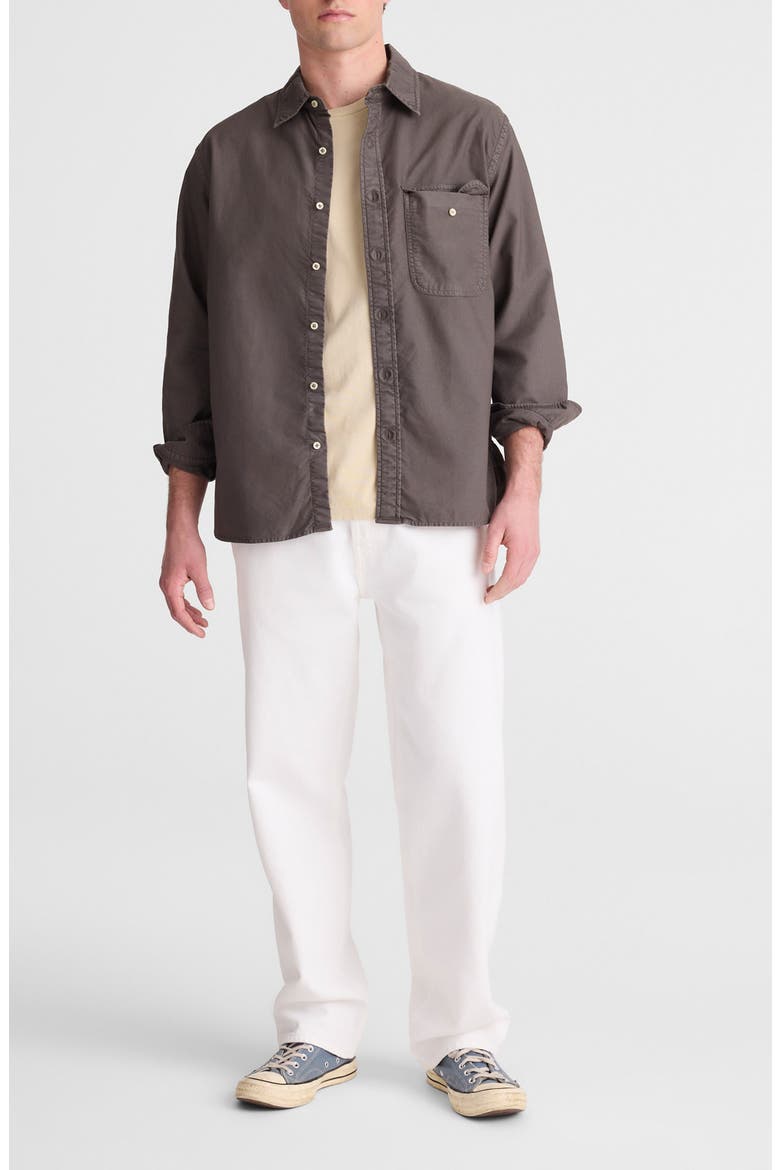 Allday Single Pocket Oxford Shirt, Alternate, color, PELICAN GREEN