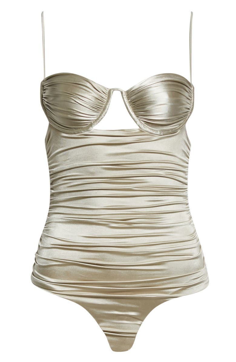 Isa Boulder Ripple Ruched One-Piece Swimsuit, Alternate, color,