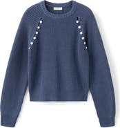 MANGO TEEN Button Detail Crop Sweater