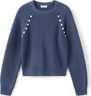 MANGO TEEN Button Detail Crop Sweater