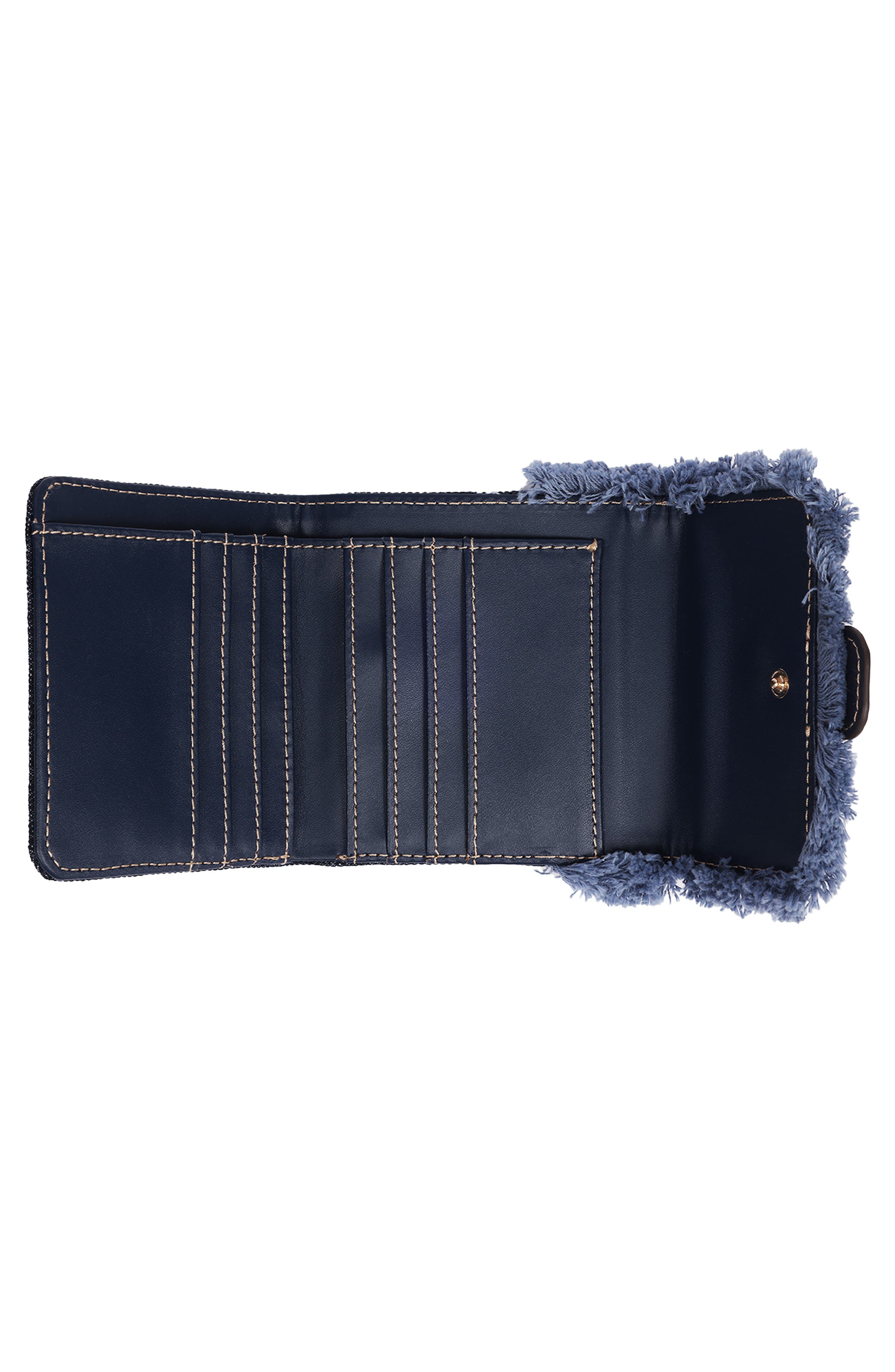Frayed Denim Wallet, Alternate, color, DARK DENIM