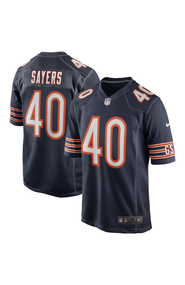 Nike Men's Nike Gale Sayers Navy Chicago Bears Game Retired Player Jersey, Alternate, color,