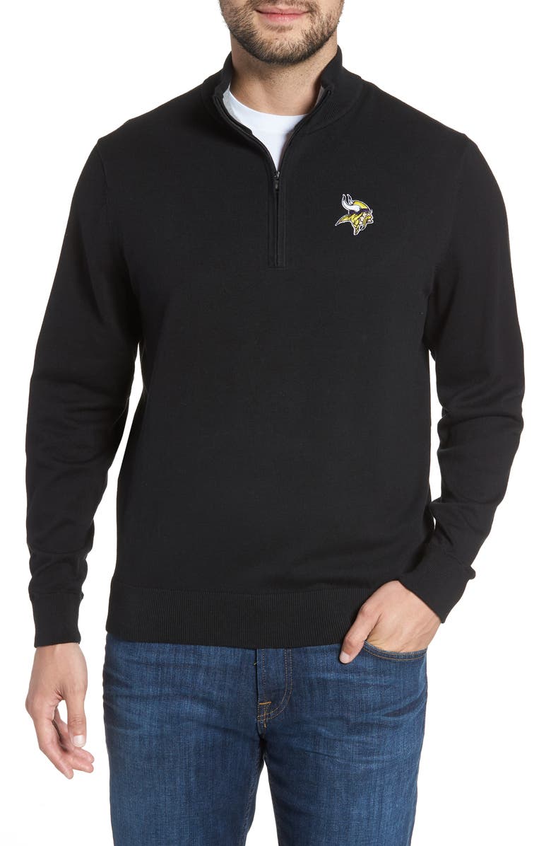 Cutter & Buck Minnesota Vikings - Lakemont Regular Fit Quarter Zip Sweater, Main, color, 